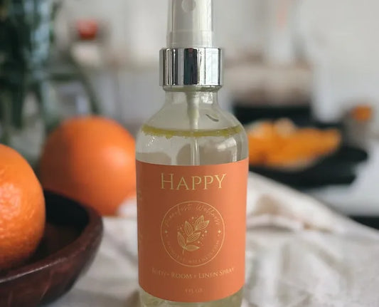 Happy Citrus Aromatherapy Spray with Citrine Gemstones